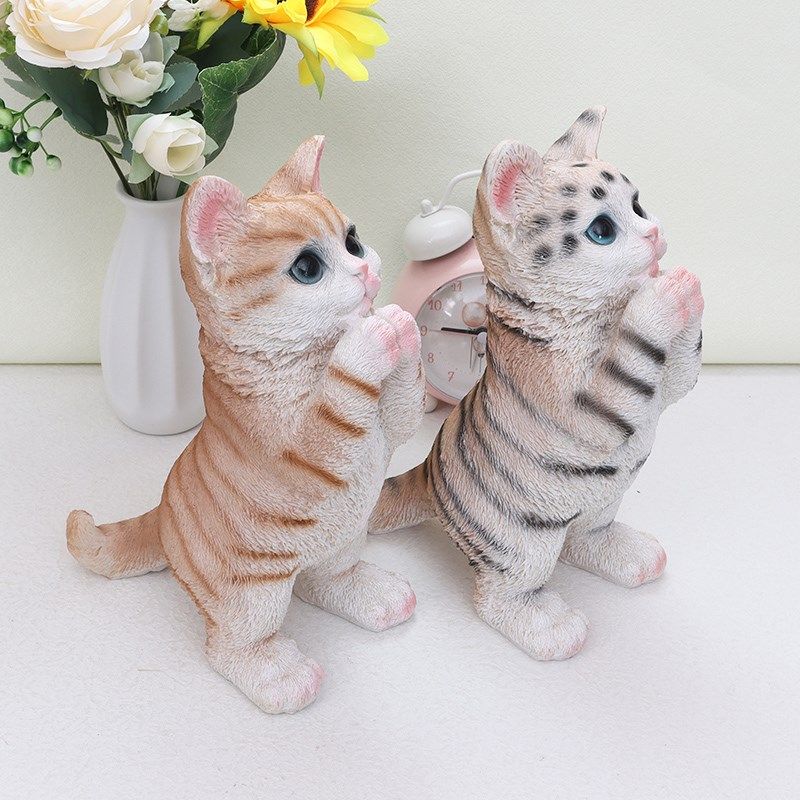 爱祈愿橘猫狸猫咪家居客厅电视柜园装饰品仿真动物造景,家居饰品,装饰摆件,淘宝优惠券,粉丝福利购,淘宝优惠卷