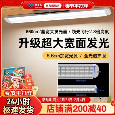 2025升级大发光面壁挂式护眼灯台灯护眼学习专用全光谱护眼长条灯