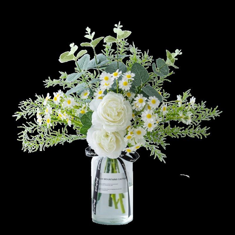 夏日小新田园风玻璃瓶仿真假客厅餐桌玄关装饰,家居饰品,仿真花/假花,淘宝优惠券,粉丝福利购,淘宝优惠卷