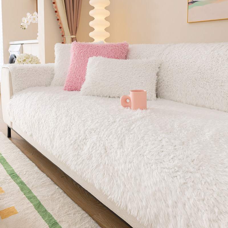 沙发垫冬季新款加厚长毛绒坐垫白色高端防滑罩扶手靠背盖布,居家布艺,沙发垫,淘宝优惠券,粉丝福利购,淘宝优惠卷