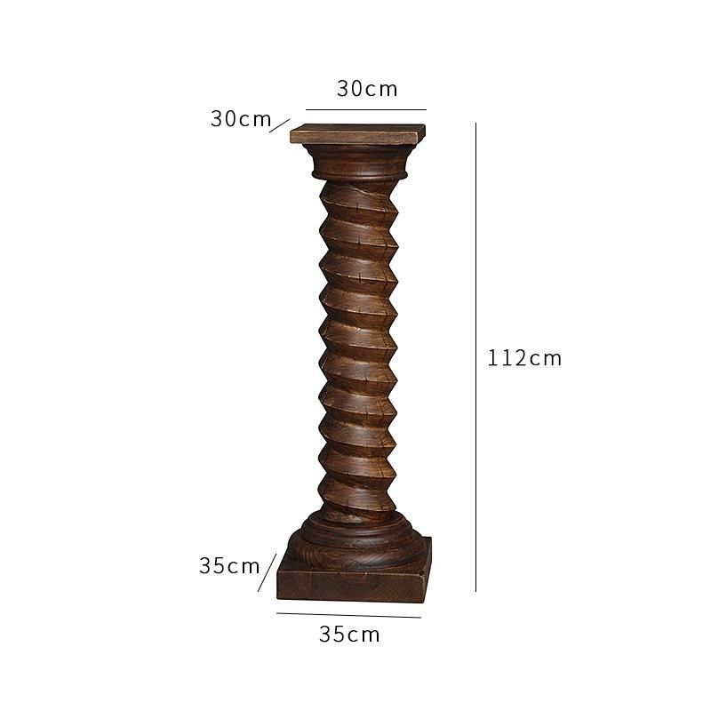 形上螺旋木底座查尔斯法式雕塑台柱子落地做旧侘寂艺术装饰柱,家居饰品,落地摆件,淘宝优惠券,粉丝福利购,淘宝优惠卷
