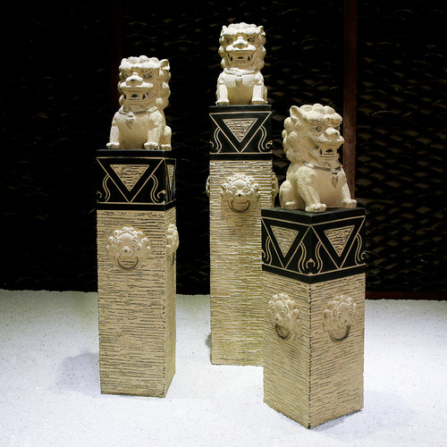 祥云展示柱落地过道玄关饰盆景摆设底座仿石拴马桩