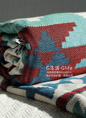 土耳其ilim民族风线毯编织面全包沙发罩巾桌布装饰多用盖毯