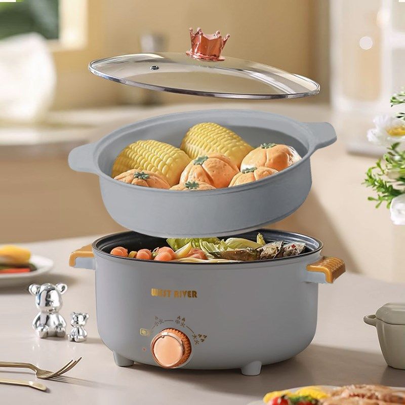 出口原款电火锅一体炒菜电炒锅料理锅蒸煎炒粘电煮锅,厨房电器,电煮锅,淘宝优惠券,粉丝福利购,淘宝优惠卷