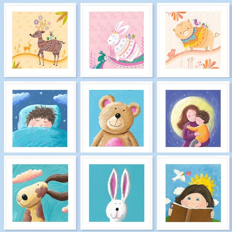 挂画儿童房装饰画女孩男孩环保卡通动物卧室床头壁画爱幼儿园,家居饰品,现代装饰画,淘宝优惠券,粉丝福利购,淘宝优惠卷