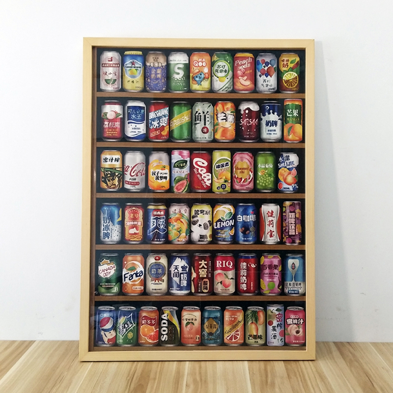 汽水罐拼图框架片易拉罐片汽水罐迷你片汽水罐实木框