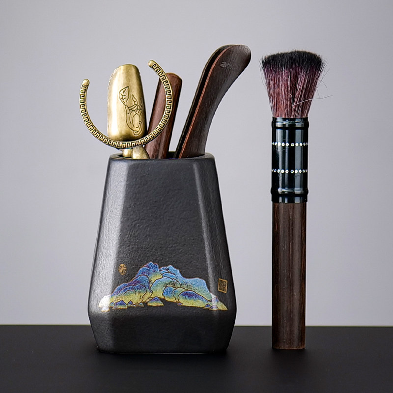 茶道六君子装功夫茶具大全泡茶用品夹子刷子茶台桌工具