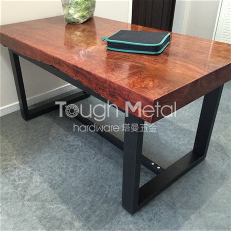 实木大板支架金属餐桌架电脑办公桌脚大班台会议桌腿定制桌子