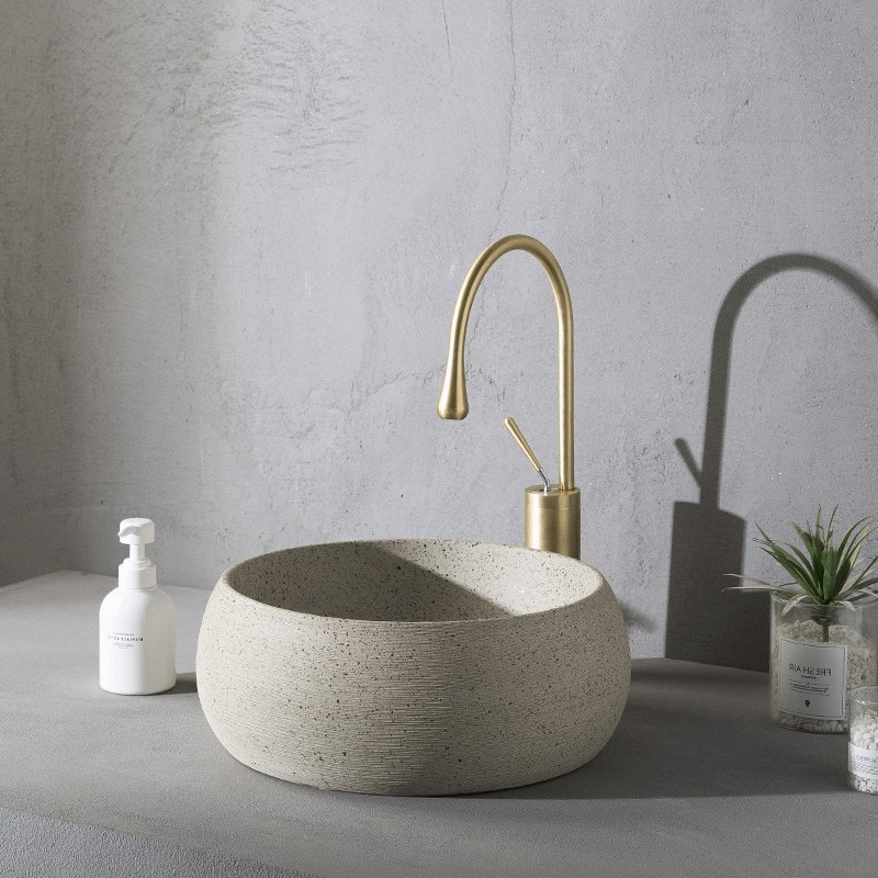 艺术台上盆单盆陶瓷复古圆形洗手盆家用阳台中式极简小尺寸洗脸盆