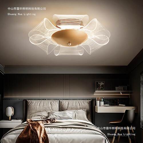 鲜花灯设计师卧室吊灯现代简约北欧餐桌灯轻奢2023年新款吧台吊灯