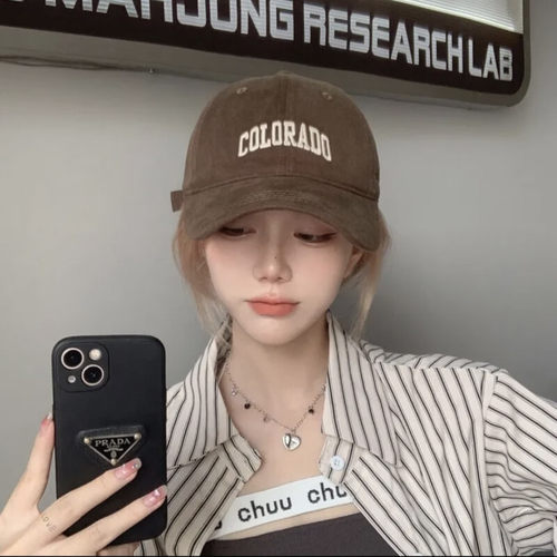 雒羽小香风棒球帽遮阳防晒显脸小鸭舌帽女外出休闲百搭棒球帽帽子
