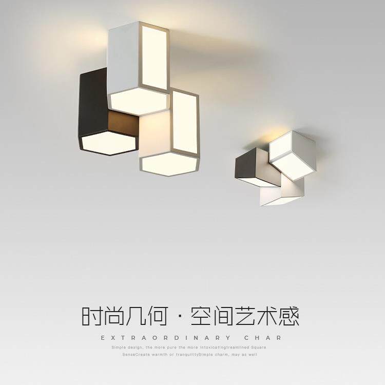 入户走廊玄关吸顶灯 简约现代极简设计师创意几何房间灯卧室led灯