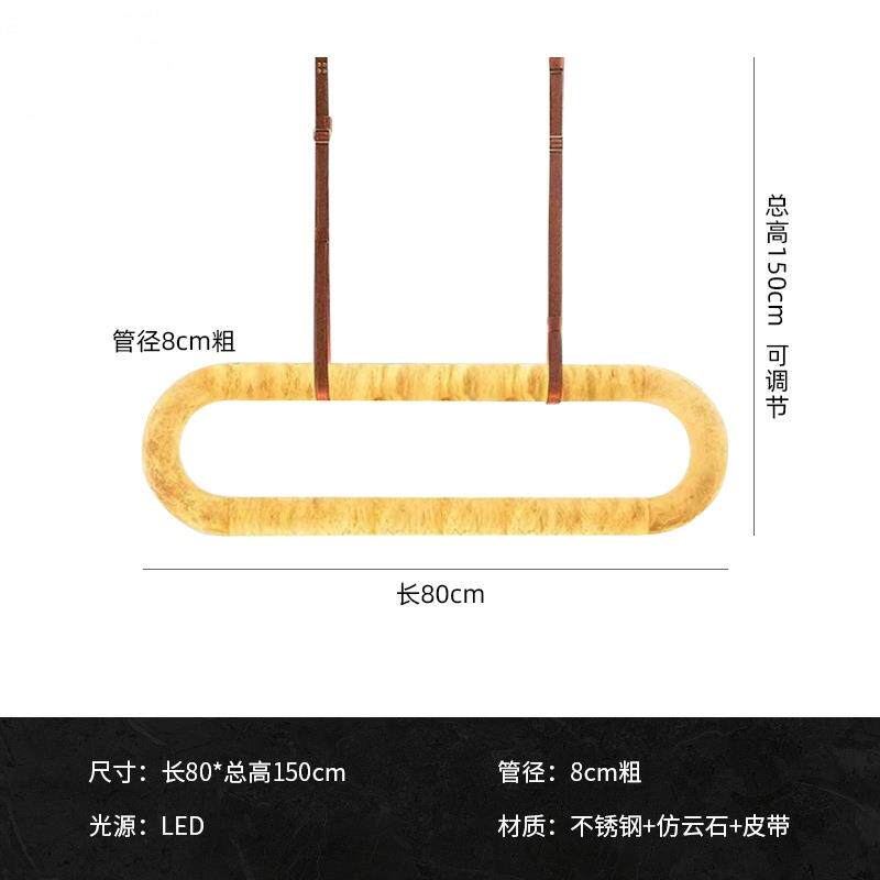 意大利设计师仿云石餐厅吊灯复式客厅展厅吧台创意异形极简树脂吊