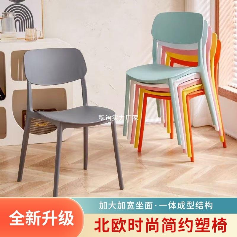 塑料椅子加厚成人家居餐椅简约靠背休闲椅会议室洽谈椅餐厅排挡椅
