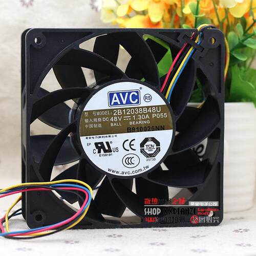 AVC 2B12038B48U-P055 48V 1.3A 12cm 12038四线PWM调速散热风扇