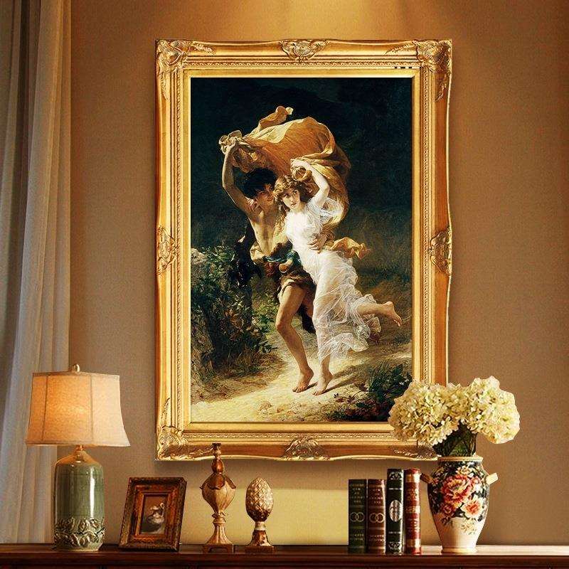欧式人物油画亚当与夏娃名画人体艺术裸美女玄关油画过道卧室挂画
