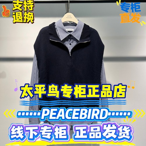 太平鸟女装正品冬时尚衬衫两件套
