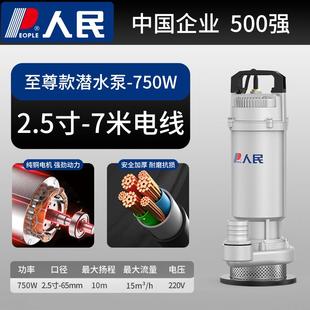 人民潜水泵QDX抽水机小型家用清水泵220V高扬程农用灌溉污水泵