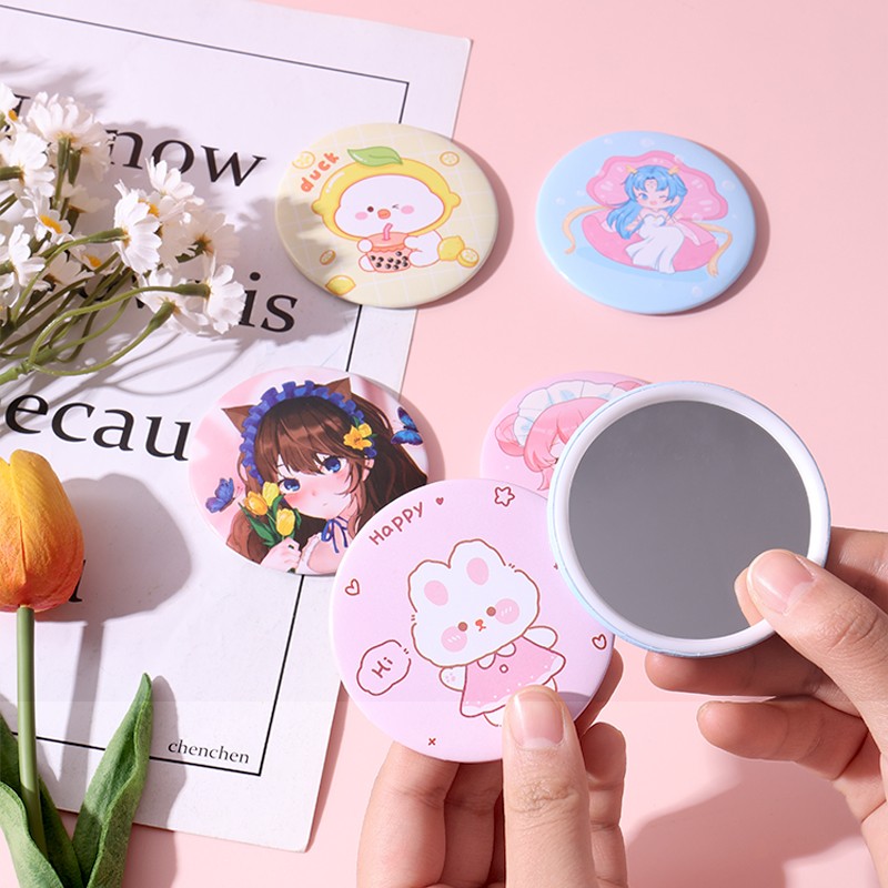 化妆镜便携小镜子随身镜口袋镜迷你小号超薄学生圆形照镜子女学生