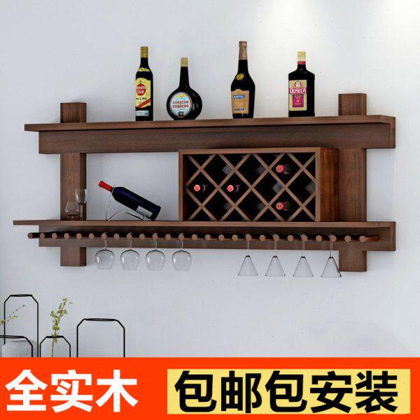 实木酒架碳化酒架欧式酒柜壁挂悬挂吧台壁挂式红酒架