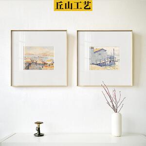 餐厅极简装饰画客厅卧室床头文艺范风景挂画海边小镇大师名宿壁画