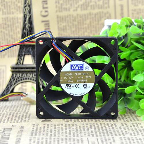 AVC 7015滚珠PWM四针风扇CPU风扇 7CM AMD智能调速DE07015B12L