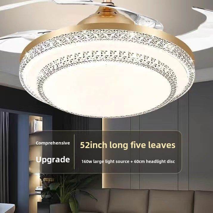 简约吊扇灯风扇灯隐形家用电扇吊灯客厅餐厅卧室带灯扇一体现代