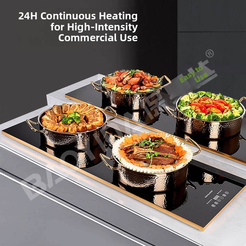 宝怡达暖切板商务酒店自助快餐桌面恒温食品保温板餐电加热切板