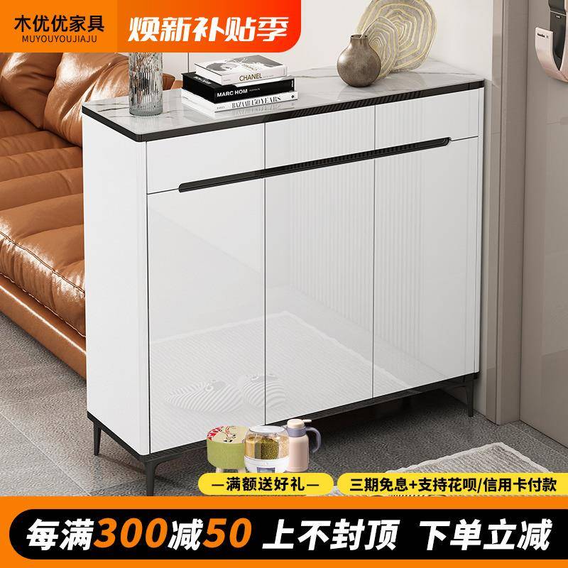 实木鞋柜现代简约家用入户过道电梯口新款2024爆款储物玄关隔断柜