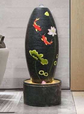 流水喷泉招财客厅玄关摆件加湿器办公室内落地循环水景观开业送礼