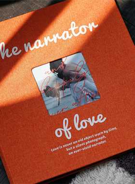 相册本大容量自粘式DIY影集拍立得情侣宝宝纪念册礼物橙色原创