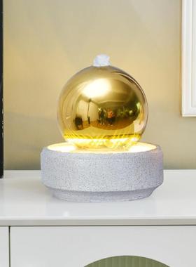 现代简约风水轮球流水喷泉摆件循环水客厅办公桌面招财生财装饰品