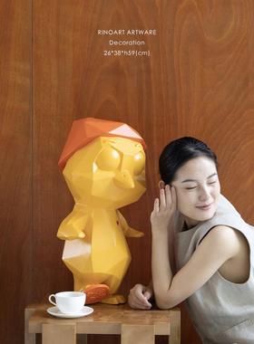 若奈家居私人艺术品系列！祥瑞招财进宝小鸡黄色雕塑入口吉祥饰品