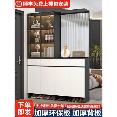 实木入户玄关柜屏风隔断客厅酒柜正对门简约现代一体鞋柜靠墙柜子