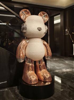 创意DJ熊带音响大型落地摆件客厅电视柜酒店大堂别墅家居装饰品