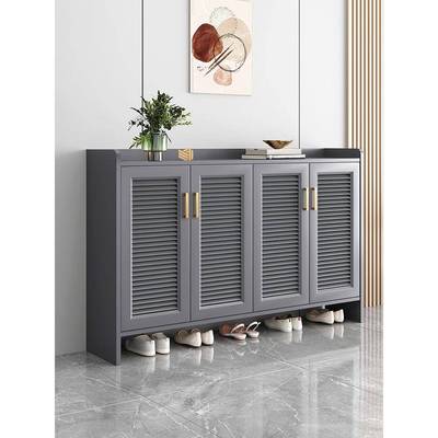 灰色全铝合金属鞋柜家用门口户外阳台室外防雨防水防晒定制储物柜