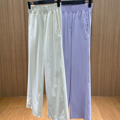 Sretch Wovan花边褶皱运动阔腿裤健身瑜伽休闲外穿户外防泼水女