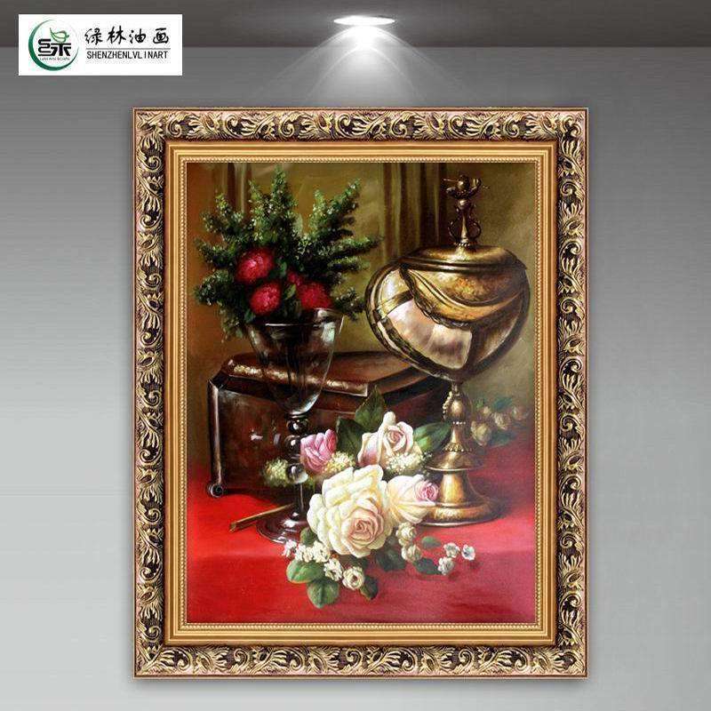 红酒水果喷绘装饰画餐厅饭厅防真油画欧式墙面挂画静物单幅竖版图片