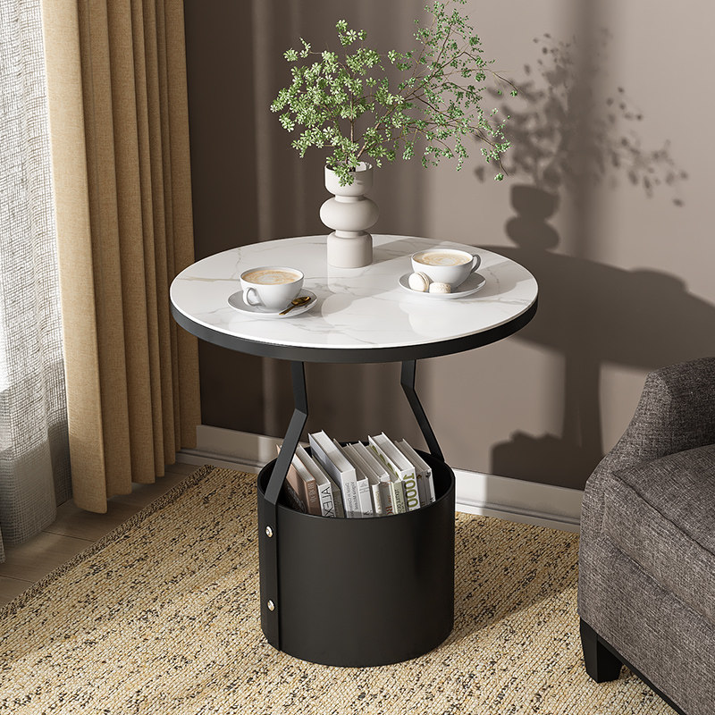 岩板茶几家用客厅沙发旁边几阳台小茶桌床头床边柜铁艺奶油风桌子,住宅家具,角几/边几,淘宝优惠券,粉丝福利购,淘宝优惠卷
