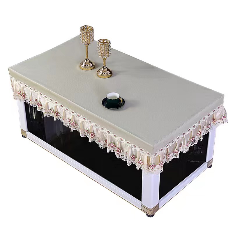 欧式新款电炉茶几桌布罩防水防油烤火桌子防烫皮罩客厅免洗长方形