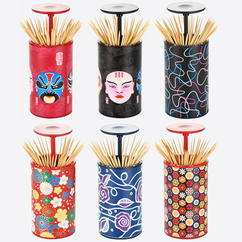 安雅中式牙签盒牙签桶个性创意便携客厅家用自动按压牙签筒