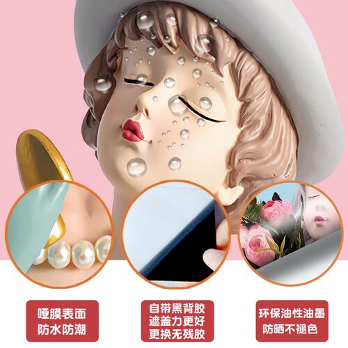 画卧室饰防水翻新自粘黑胶门整张