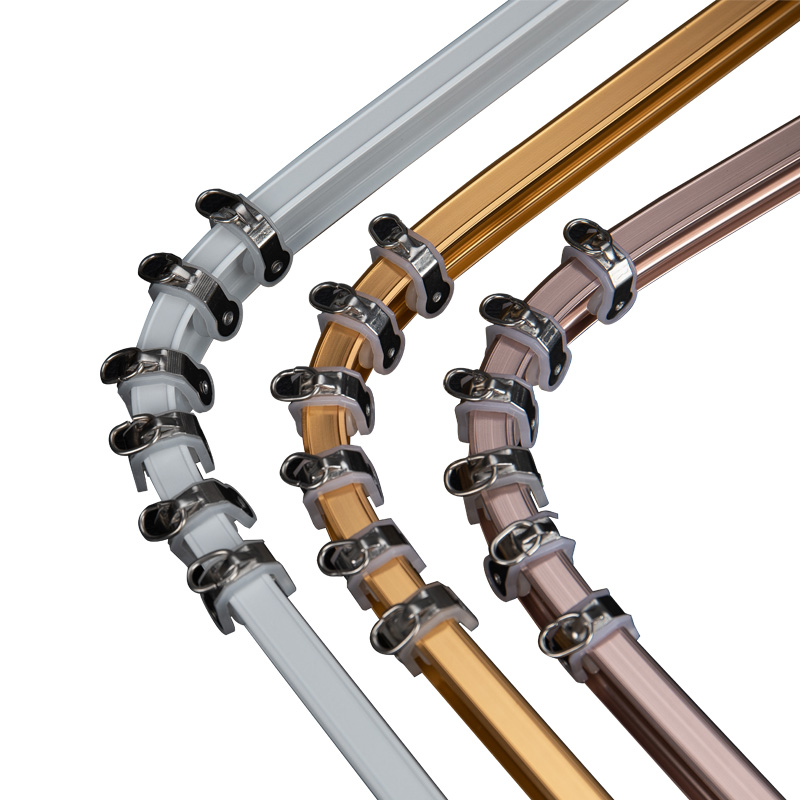 铝合金弯轨窗帘轨道可弯曲静音飘窗滑轨单轨侧装顶装滑道滑轮