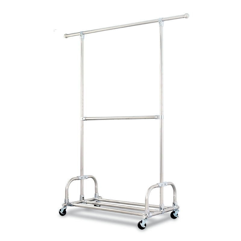 2管加厚单杆晾衣架 不锈钢晒衣架室内落地升降凉衣架挂衣架晒被