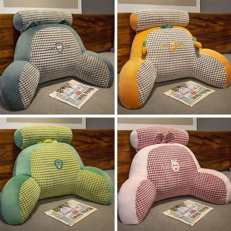 毛绒款床头靠垫软包护腰靠枕大靠背孕妇沙发抱枕宿舍床上看书枕头
