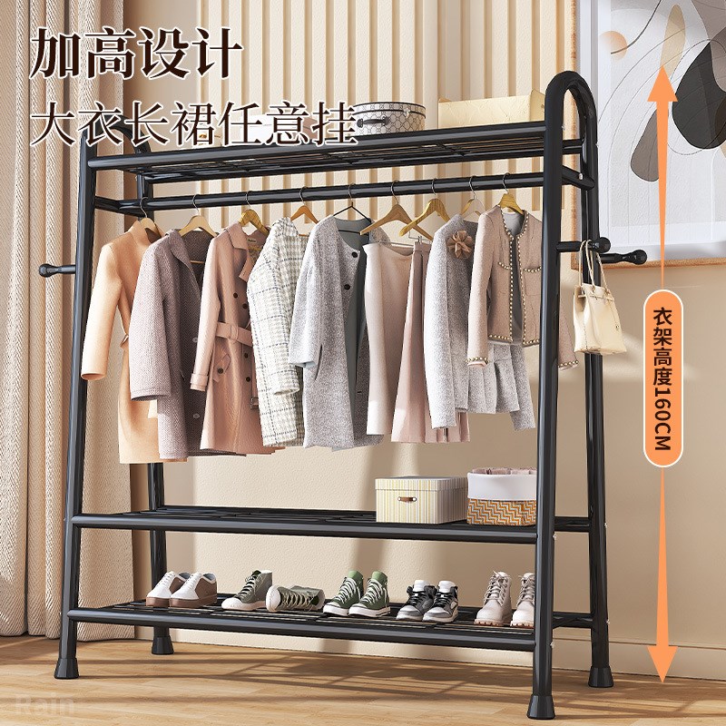 阳台晾衣架挂晒晾衣架杆落地可收缩折叠室内室外卧室多功能衣柜