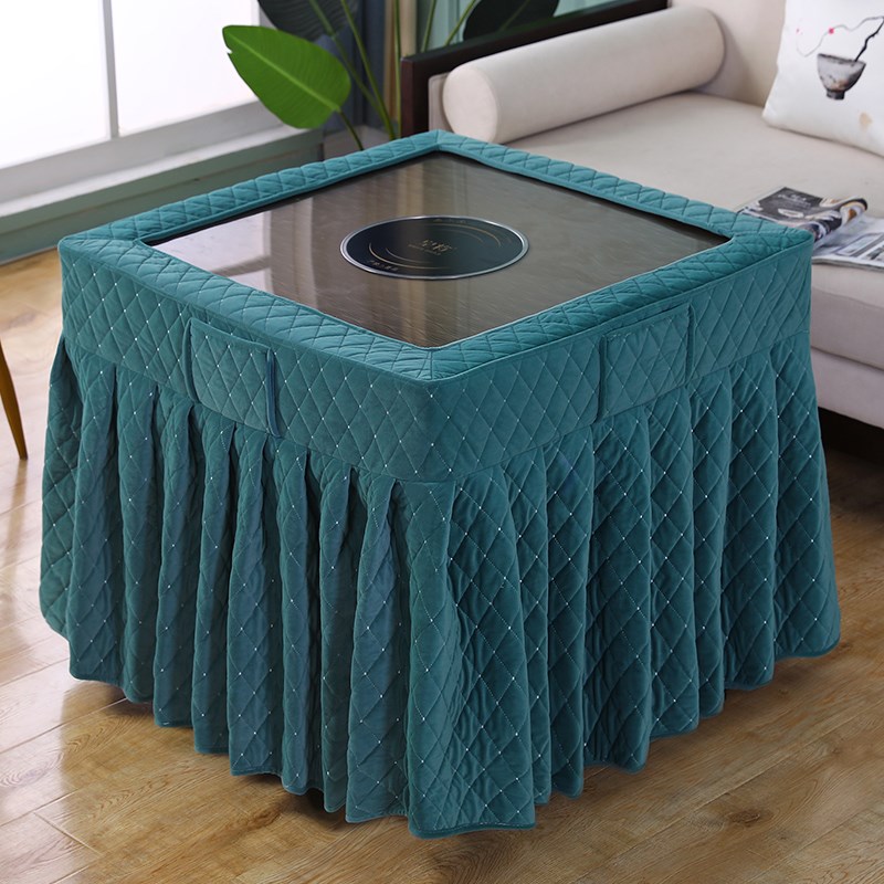 冬季取暖正方形烤火桌罩新款桌布罩加绒加厚电炉罩麻将机罩