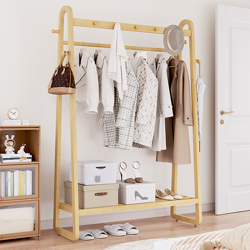 家用挂衣架落地杆卧室晾衣室内角落不占地衣帽架阳台凉衣架子