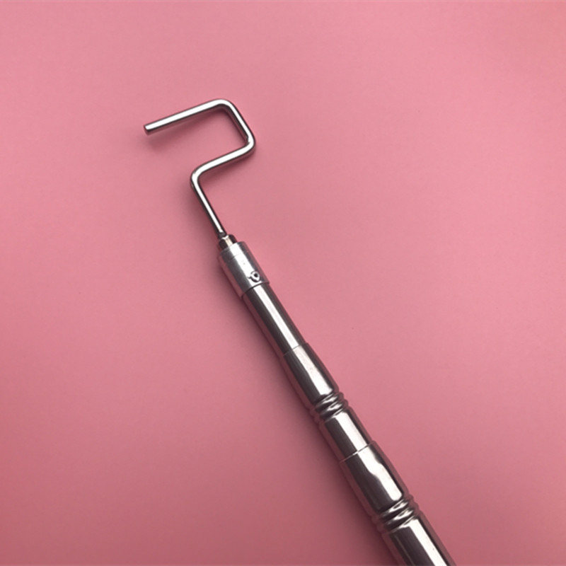 无尖方形弯钩子 mm螺口单搭钩 2米5m7m锈钢伸缩压花杆 挑物勾