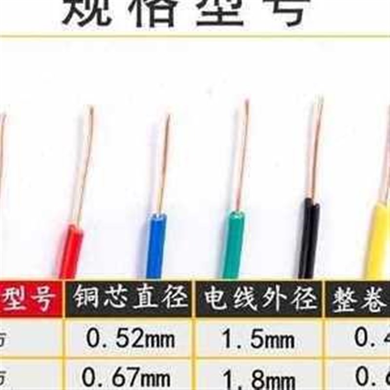 BV 03 05 075平方V电线单股单芯硬铜线电子线飞线导线电路板